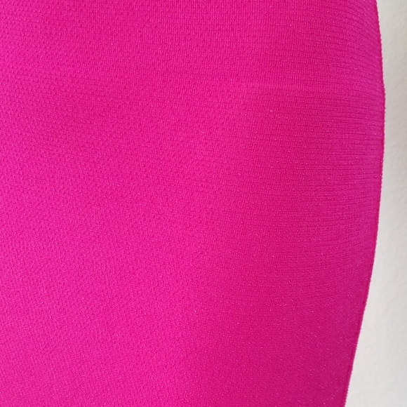 Lurex Bodycon Midi Skirt in Fuchsia - Picture 4 of 6